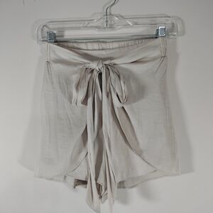 Naked Zebra Front-Tie Wrap Skort in Cream